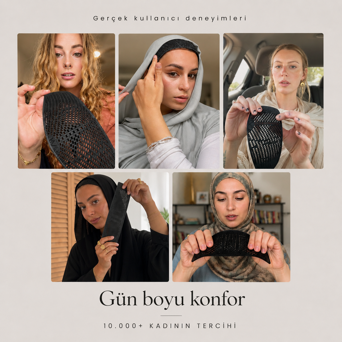 Lumiataç™ İğnesiz Kaymaz Bone - Başörtüsü Aksesuarı